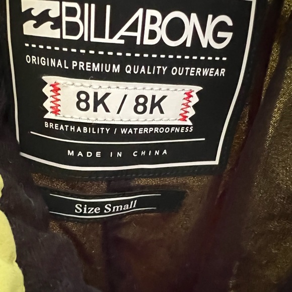 Billabong Neon Green Yellow Ski Snow Pants S - Picture 7 of 8